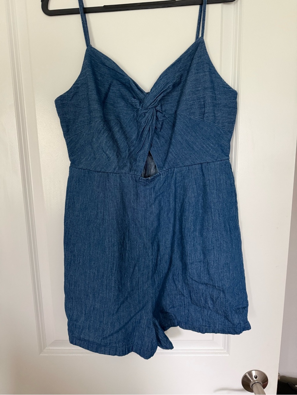 Old Navy Blue Denim Keyhole Romper